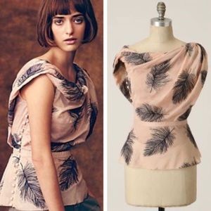 Anthro Byron Lars ‘On A Wing’ Feather peplum top 4